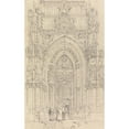 thumbnail image 2 of Richard Parkes Bonington 16x24 Black Ornate Framed Double Matted Museum Art Print Titled: The Church of St. Wulfran, Abbeville; the North Door of the West Front (ca. 1823), 2 of 5
