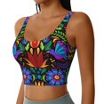 thumbnail image 5 of Sports Bra For Women, Colorful Floral Sports Bras For Women High Support, Workout Tank Tops Woman With Removable Cups, 5 of 8
