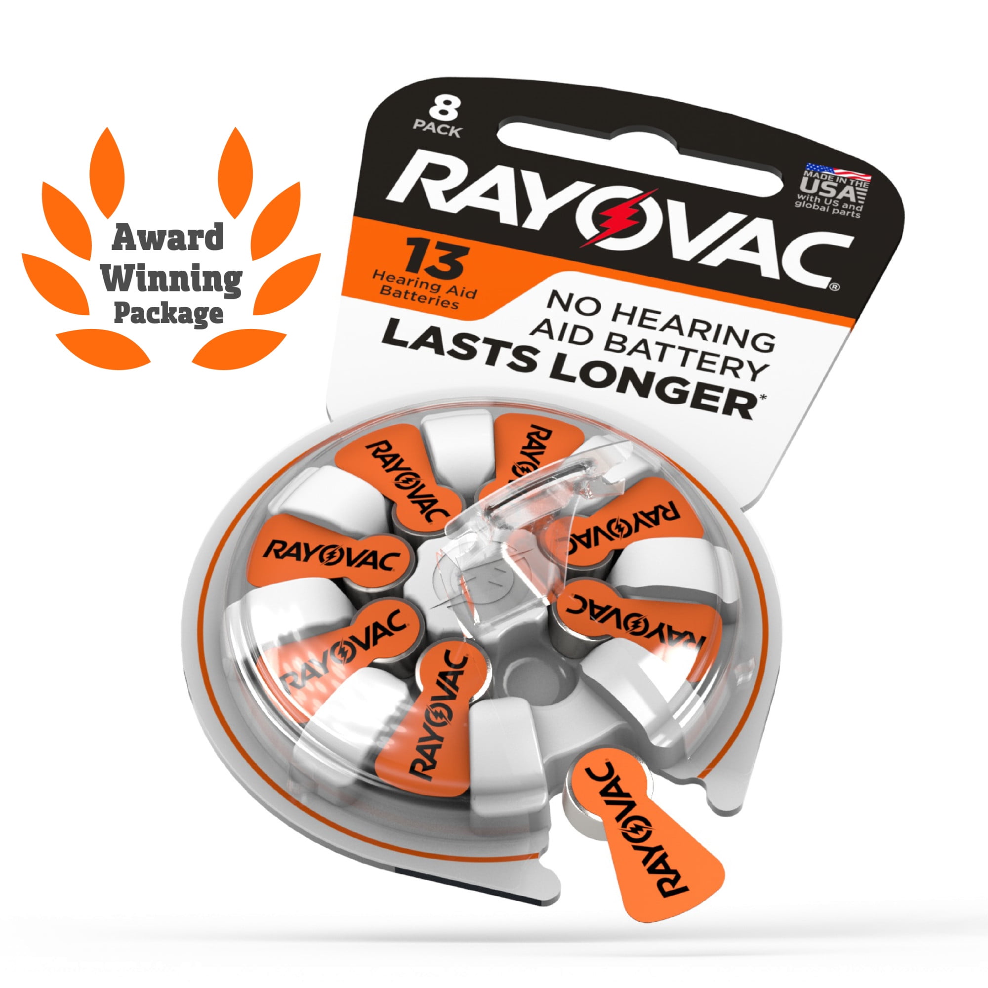 Rayovac Size 13 Hearing Aid Batteries (6 Pack), Size 13 Batteries