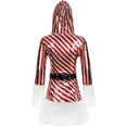 thumbnail image 4 of Femmes Noël Mini-Robe Ensemble Manches Longues à Capuche Patchwork Robe Ceinture Jambières, 4 of 6