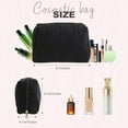 thumbnail image 2 of CEYAZYE Aesthetic Makeup Bag, Travel Portable Cosmetic Bags for Women Girls, Quilted Make Up Organizer Case for toiletries, Daily Use Pouches for Purse (Black), 2 of 7