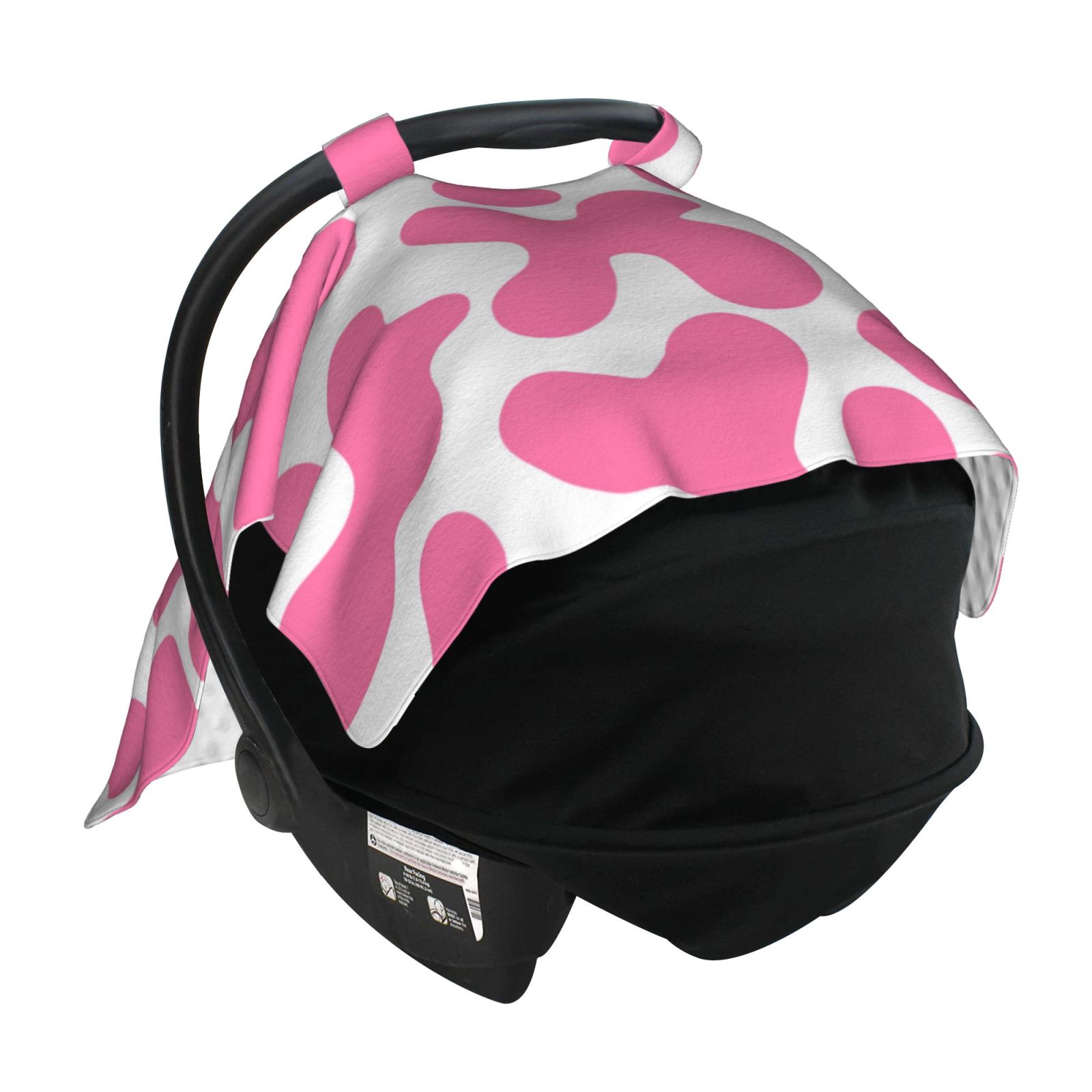 Car Seat Cover Baby - pink cow print cute Breathable Infant Car Seat Cover for Baby Carseat, Lightweight Comfort Baby Essentials Must Haves Newborn Stuff for Girl Boy