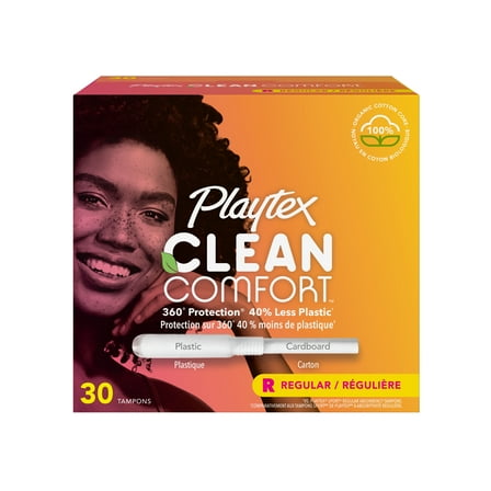 Playtex Clean Comfort Tampons, Regular Absorbency, 30 Count