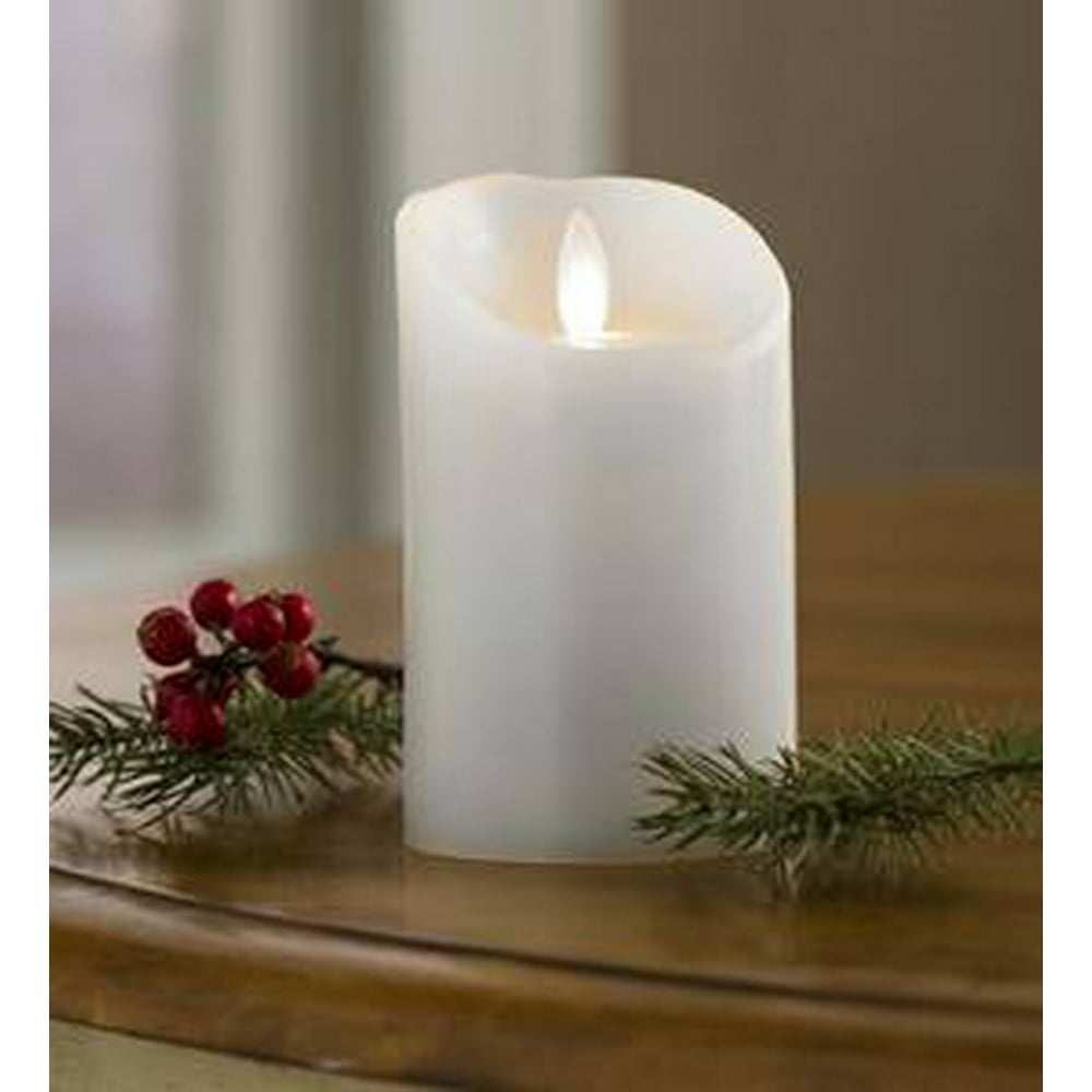 LED Pillar Candle with Flicker Flame and AutoTimer, White Walmart