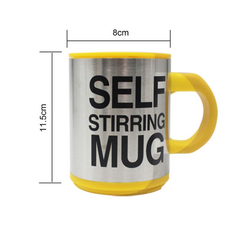 Self Stirring Mug- Reusable Auto Mixing Cup With Travel Lid For