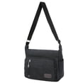 thumbnail image 4 of Bolso bandolera de lona negra para hombre de TINKSKY, bolso bandolera tipo cartera, bolso de viaje para hombre, 4 of 6