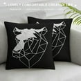 thumbnail image 3 of ONETECH  Geometric Abstract Minimalist Buffalo Line Art Throw Pillow, 3 of 5
