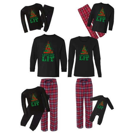 

Awkward Styles Family Christmas Pajamas Set Red Let s Get Lit Matching Sleepwear