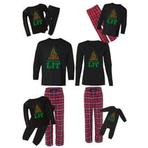 Awkward Styles Family Christmas Pajamas Set Red Let's Get Lit Matching Sleepwear