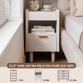 thumbnail image 6 of Set of 2 Nightstand with Fluted Drawers, Bedroom Bedside Table with Open Storage, Modern Living Room Small End Table, 6 of 11