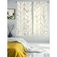 thumbnail image 3 of Abstract Yellow Geometric Chevron Marble Texture Sheer Curtains 72 Inches Long 2 Panels Light Filtering Semi Sheer Window Curtains Drapes for Bedroom Living Room 52"x72"&nbsp;2&nbsp;&nbsp;Panels, 3 of 7