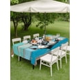 thumbnail image 4 of Outdoor Tablecloths with Umbrella Hole & Zipper, Nautical Anchor Tablecloth Rectangle 60x84 Inch, Retro Blue Brown Wooden Boards Farmhouse Waterproof Table Cloth, Patio/Pool/Picnic Table Covers, 4 of 8