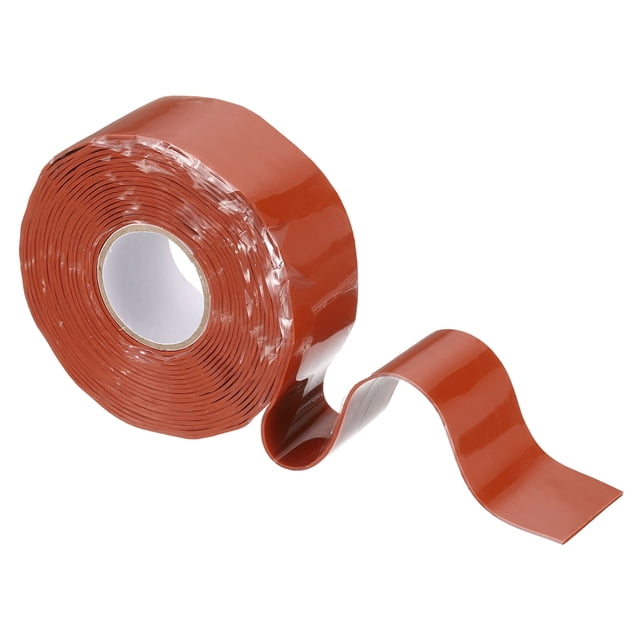 Cinta de silicona autoadhesiva de 1 pieza, 1" x 10 pies, cinta de sellado de silicona para fugas de manguitos y tuberías, roja (1 mm de grosor)