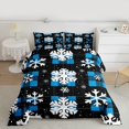 thumbnail image 2 of Feelyou Winter Snowflake 01, Christmas Festival Twin Comforter Sets, Vintage Plaid Buffalo Reversible Bedding Set, Lightweight Room Decor, 2pcs, 2 of 8