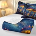 thumbnail image 4 of Homewish Lovely Glowing Mushrooms Quilt King,Woodland Fungus Plant King Coverlet Set,Navy Blue Reversible,3-Piece, 4 of 7