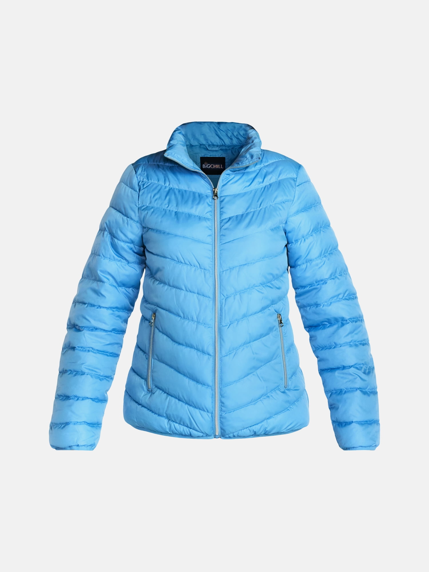 Женская куртка Big Chill and Plus Quilted Packable Puffer, Sizes S-3X, цвет: Синий — фото 6