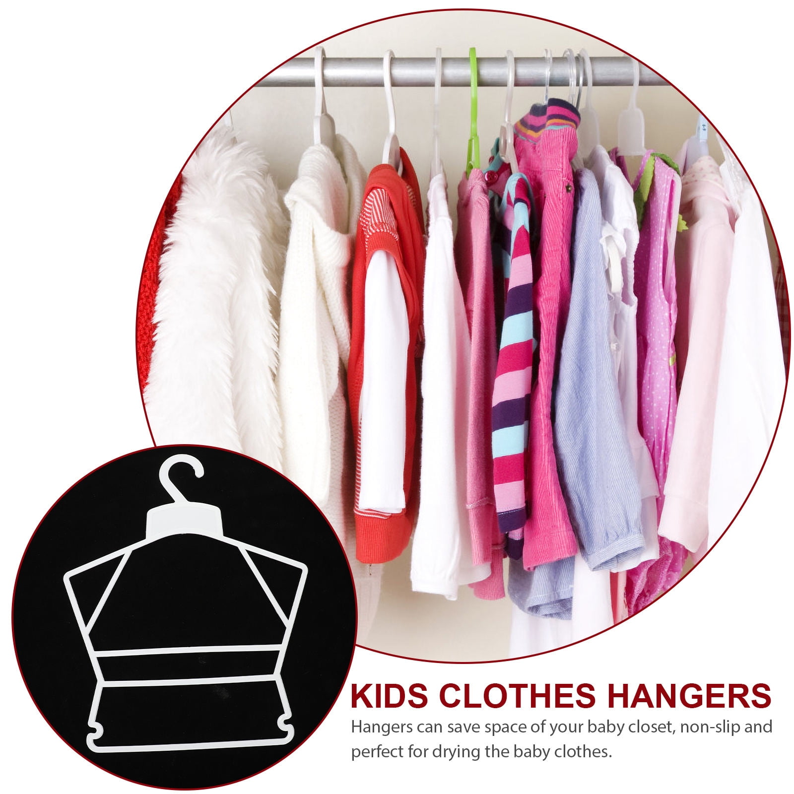 Raindrops 10Pcs Plastic Baby Clothes Hangers White Non Slip for Kids 15.0x12.3x0.1in