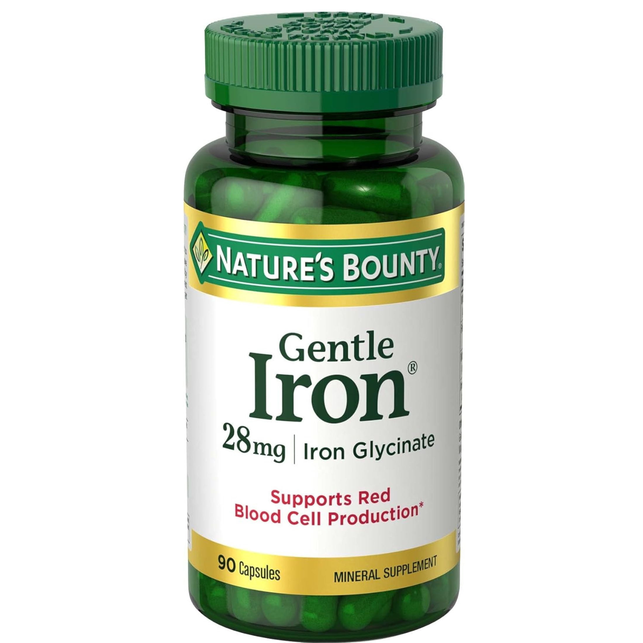 Nature's Bounty Gentle Iron, 28mg, 90 Capsules (Pack of 6)