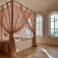 thumbnail image 6 of Elegant Lace Princess 4 Corner Post Mosquito Net Romantic for Girls Women Bed Curtain Canopy for Adults Wedding Bedroom Kids Rooms Decoration,Jade-2,Queen, 6 of 10