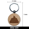 thumbnail image 2 of Poop Symbol Emoticon Solid Round Keychain Charm Tag - Engraved Wood, 2 of 6