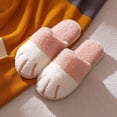 thumbnail image 5 of ZHaobin Winter Warm Plush Slippers Cute Cat Paw Designer House Women Fur Slippers Floor Mute Bedroom Lovers Indoor Fluffy Shoes (Caramel colour,36-37 (22.5-23cm)), 5 of 7