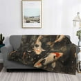 thumbnail image 6 of Throw Blanket for Couch Sofa and Bed, Koi Fish Tranquility Soft Plush Throw Blanket, Fuzzy Cuteness Comfy Warm Washable Flannel Blanket Throws for All Season, 6 of 8