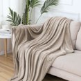 thumbnail image 2 of Flannel Blanket, Polyester Fiber Throw, Solid Color Lightweight Travel Blanket for Bed Sofa Car, Machine Washable Soft Warm Cozy Throw Blanket, 2 of 6