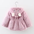 thumbnail image 4 of Gibobby Chamarra de forro polar para niños y niñasRecién Nacido Bebé niñas Chaqueta Con De Animados Orejas De Con Capucha Ropa De Abrigo Con Cremallera A(Morado, 9-12 Meses), 4 of 5