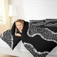 thumbnail image 4 of jejeloiu Cheetah Print Full Size Comforter Sets,Leopard Pattern Bedding Comforter Set,White Chic Bling Print Bedding Sets For Teens Kids,Breathable Home Decor Reversible,3 Pieces, 4 of 8