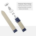 thumbnail image 4 of Uxcell Leather Band Deployment Buckle Watch Strap 19mm Leather Strap, Blue Silver, 4 of 5