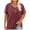 Wine, variant on FAIWAD Plus Size Tops for Women Summer V Neck Roll Short Sleeve Trendy Button Down Shirts Casual Loose Basic T Shirts