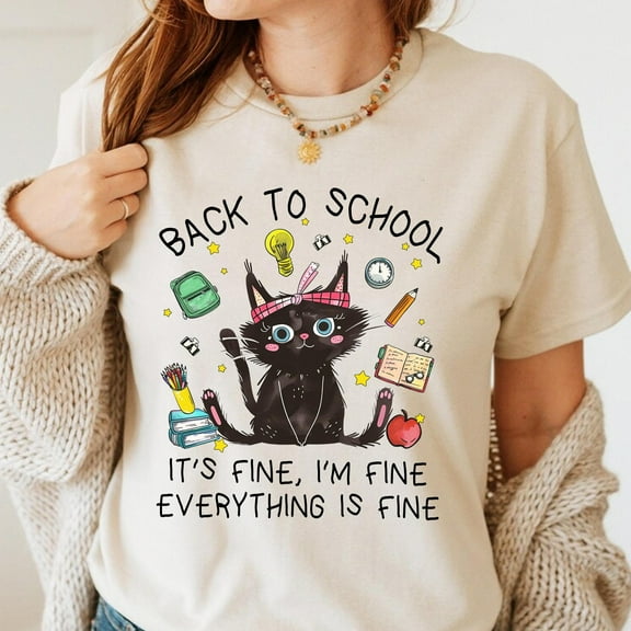 Back To School Teacher Shirt, Kindergarten Teacher Shirt, Funny Teacher Shirt, I'm Fine Ev