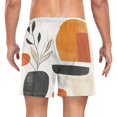 thumbnail image 2 of FORMRS Mens Swim Trunks Mesh Liner Quick Dry Casual Beach Board Shorts with Pockets, Sizes S-2XL, White Abstract Shapes, 2 of 9