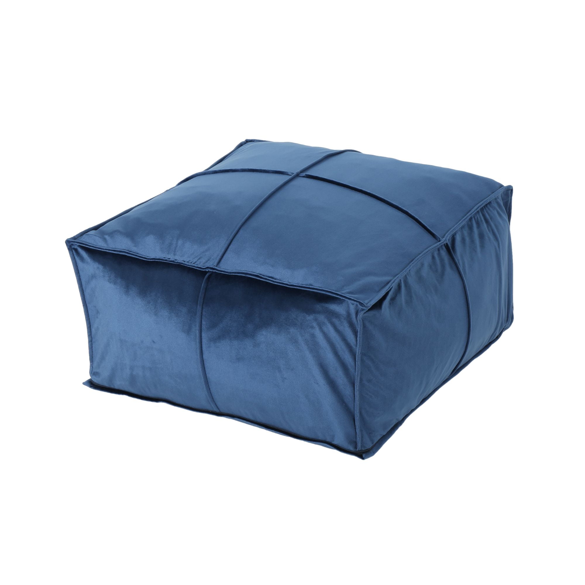51" Cobalt Blue Contemporary Square Bean Bag Ottoman