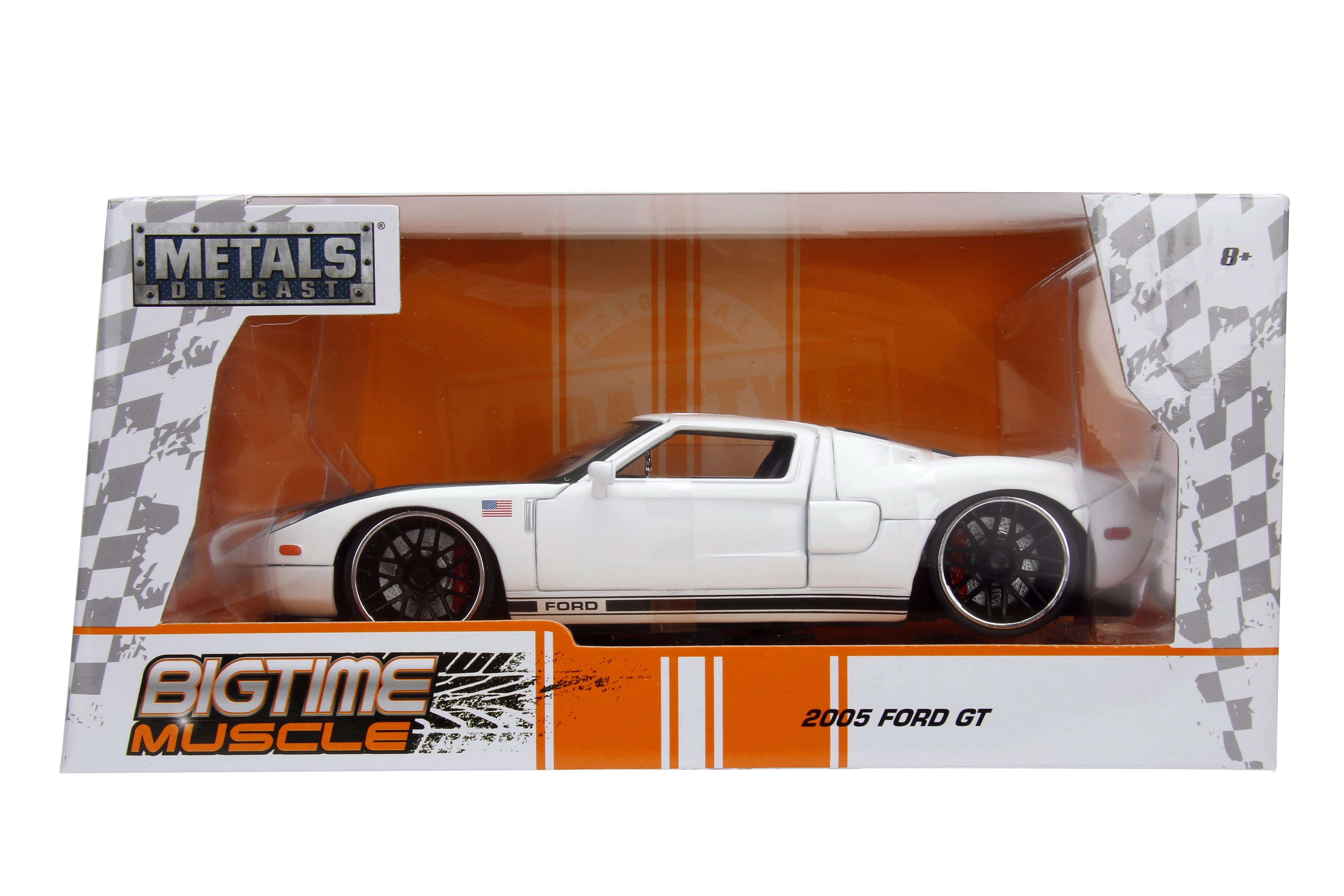 日本最大の GT Ford 2005 1:24 Muscle Time Big Die-cast Black/White Car ミニカー