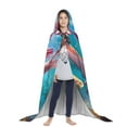 thumbnail image 3 of Honeii Cute Underwater Axolotl Print Poncho Cape, Cloak Coat, Snuggly Hooded Wearable Blanket, Hooded Cape For Teenagers,Halloween Costumes-, 3 of 7