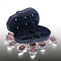 SMETA Ice Cube Trays 3D Silicone Skull Shape 6 Cells Mold for DIY Chocolate, Cocktails, Whisky