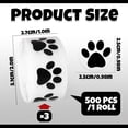 thumbnail image 2 of 3 Rolls 1500 Pcs Paw Print Stickers, 1inch Clear Black Puppy Dog Paw Labels, Self-Adhesive Bear Print Stickers for Pet Birthday Party Decorations Envelope Seals Card Gift Wrapping, 2 of 8