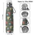 thumbnail image 3 of Floral 29oz Stainless Steel Insulated Thermos with Tea Filter, 360° Printed Travel Bottle, Leakproof BPA-Free,Anti-Slip Base, 304 Inner & 201 Outer, Vacuum Cup,Thanksgiving,Christmas, Spring,Flower, 3 of 6