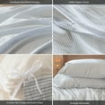 thumbnail image 6 of MooMee Striped Duvet Cover Set Queen 100% Washed Cotton Linen Like Textured Breathable 3-Piece (Cornflower Blue& White Pinstripes), 6 of 6
