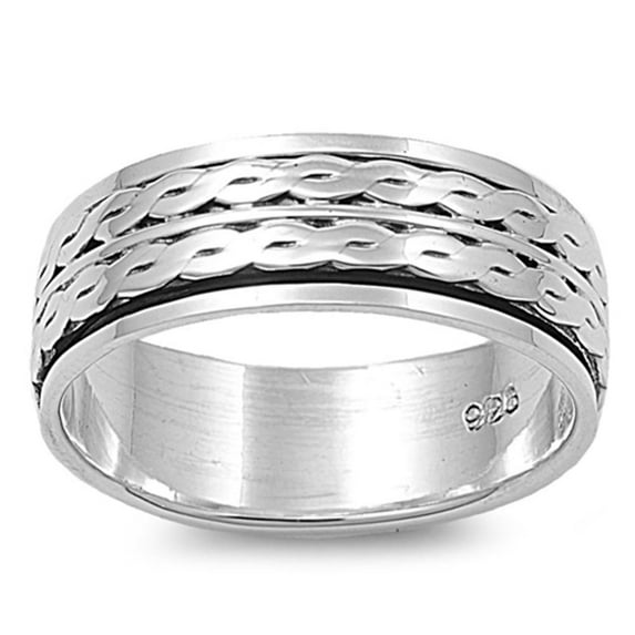 Spinner Double Infinity Weave Knot Ring Sterling Silver Band 925 Jewelry Female Male Unisex Size 13