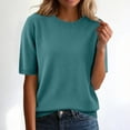 thumbnail image 2 of XEDZYT Womens Summer Tops Crewneck Knit Short Sleeved Shirts Lightweight Soft Blouse Size XL, 2 of 4