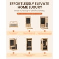 thumbnail image 6 of 1 Person Far Infrared Sauna for Home Spa, Low EMF Wooden Dry Sauna Room with LCD Control Panel, Tempered Glass Door, 7 Colors Lighting, 66.93"x31.44"x31.44", 6 of 9