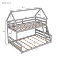 thumbnail image 4 of Hassch Twin over Full House Bunk Bed with Built-in Ladder,Gray, 4 of 10