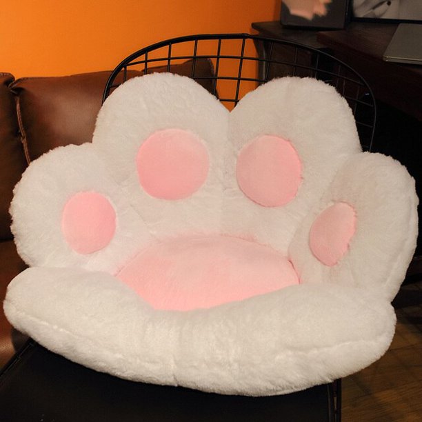 INS Bear&Cat Paw Pillow Animal Seat Cushion Stuffed Plush Sofa Indoor Floor Home Chair Decor Winter Children Girls Lovely Giftwhite370x80cm Deng Xun unisex