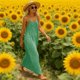 thumbnail image 4 of Una Línea de Vestidos de Verano para las Mujeres 2025 sin Mangas Cami sin Espalda Vestido de Sol Largo Corria de Espagueti Vestidos para las Mujeres, 4 of 9