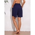 thumbnail image 7 of Sociala Womens Solid Swim Boardshorts High Waisted Sporty Swimsuit Bottoms with Pockets, 7 of 7