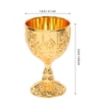 thumbnail image 2 of Copa de vino de latón, cáliz, copa, taza vikinga medieval dorada, recipiente para beber gótico, copa de altar budista de metal, copa sagrada para beber, copa de ofrenda de agua de Buda vintage, 2 of 6