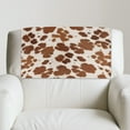thumbnail image 5 of SCRAWLGOD Cow Print Beige Brown 1 Pcs Recliner Headrest Protector Non Slip Headrest Cover for Recliner Chair 17"x 27" Couch Chair Head Protector for Sofa, 5 of 7