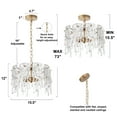 thumbnail image 2 of LNC Modern Drum Chandelier Crystal 3-Light Gold Island Pendant with Glass Shade for Living Room, 2 of 6